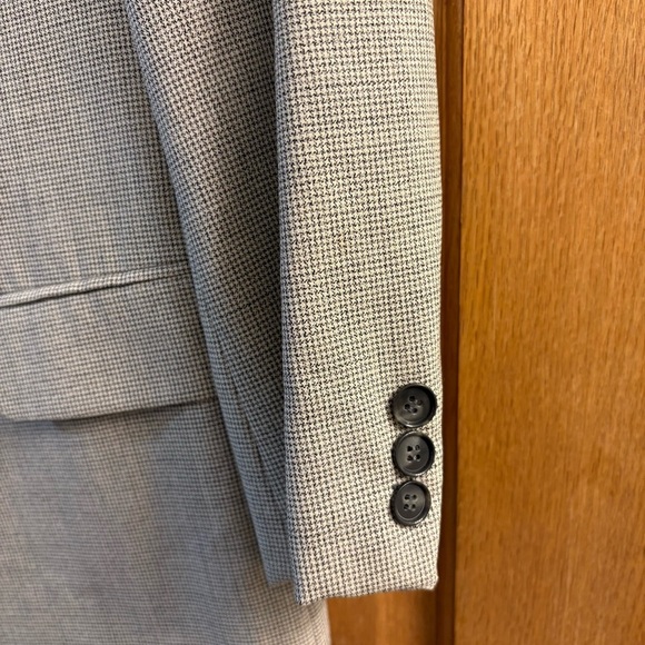 Vtg Bachrach Gray Hounds Tooth Pure Virgin Wool Blazer Sport Coat Jacket Mens 43 - Picture 4 of 7